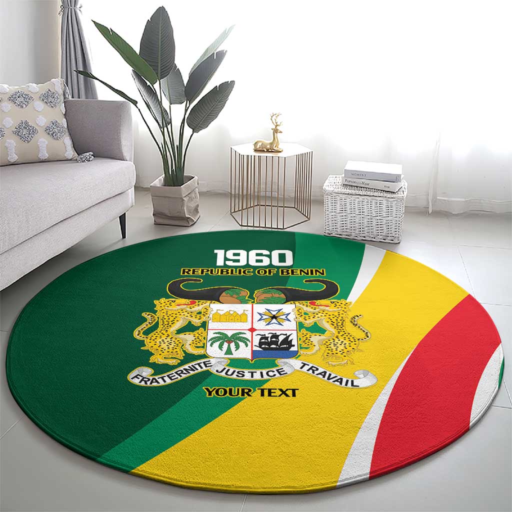 Benin Independence Day Personalized Round Carpet Since 1960 Fraternite Justice Travail - Wonder Print Shop
