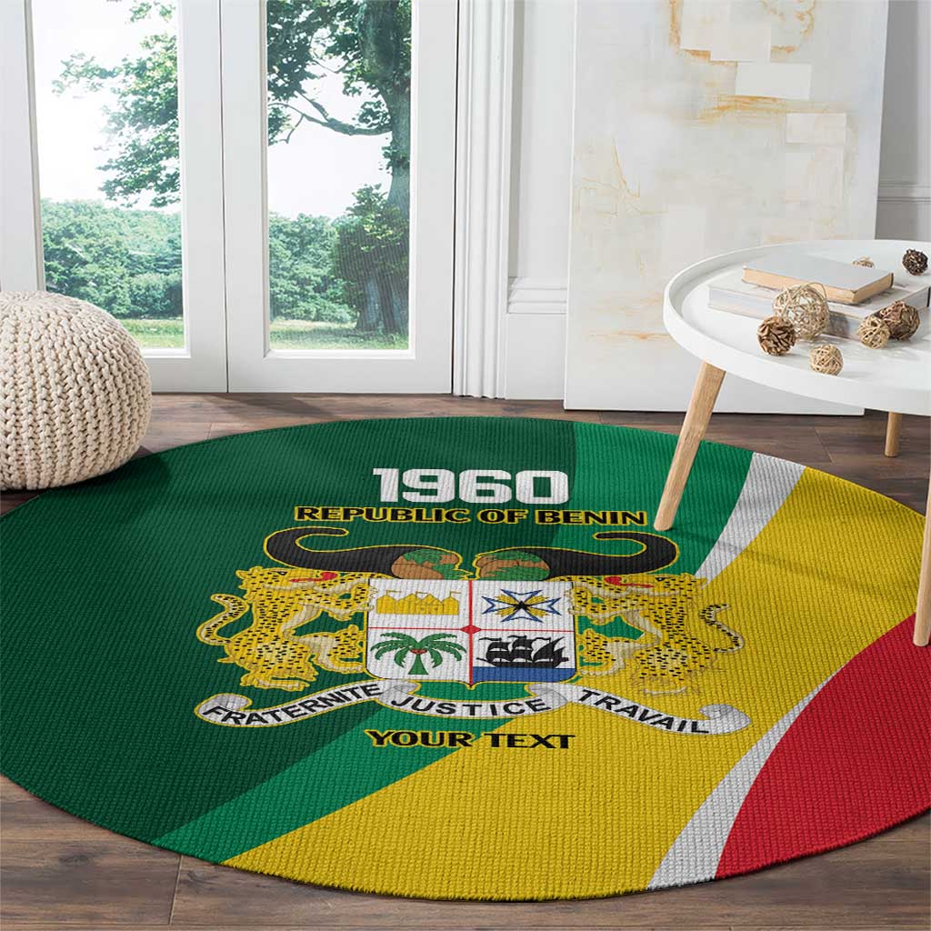 Benin Independence Day Personalized Round Carpet Since 1960 Fraternite Justice Travail - Wonder Print Shop