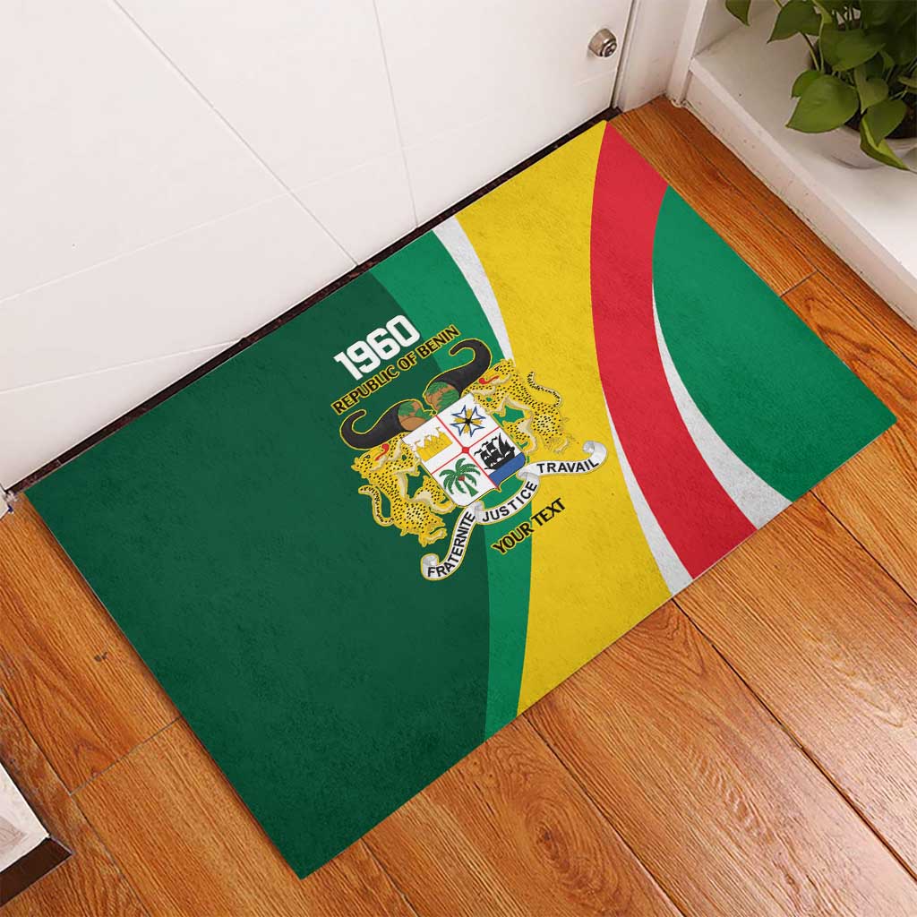 Benin Independence Day Personalized Rubber Doormat Since 1960 Fraternite Justice Travail - Wonder Print Shop