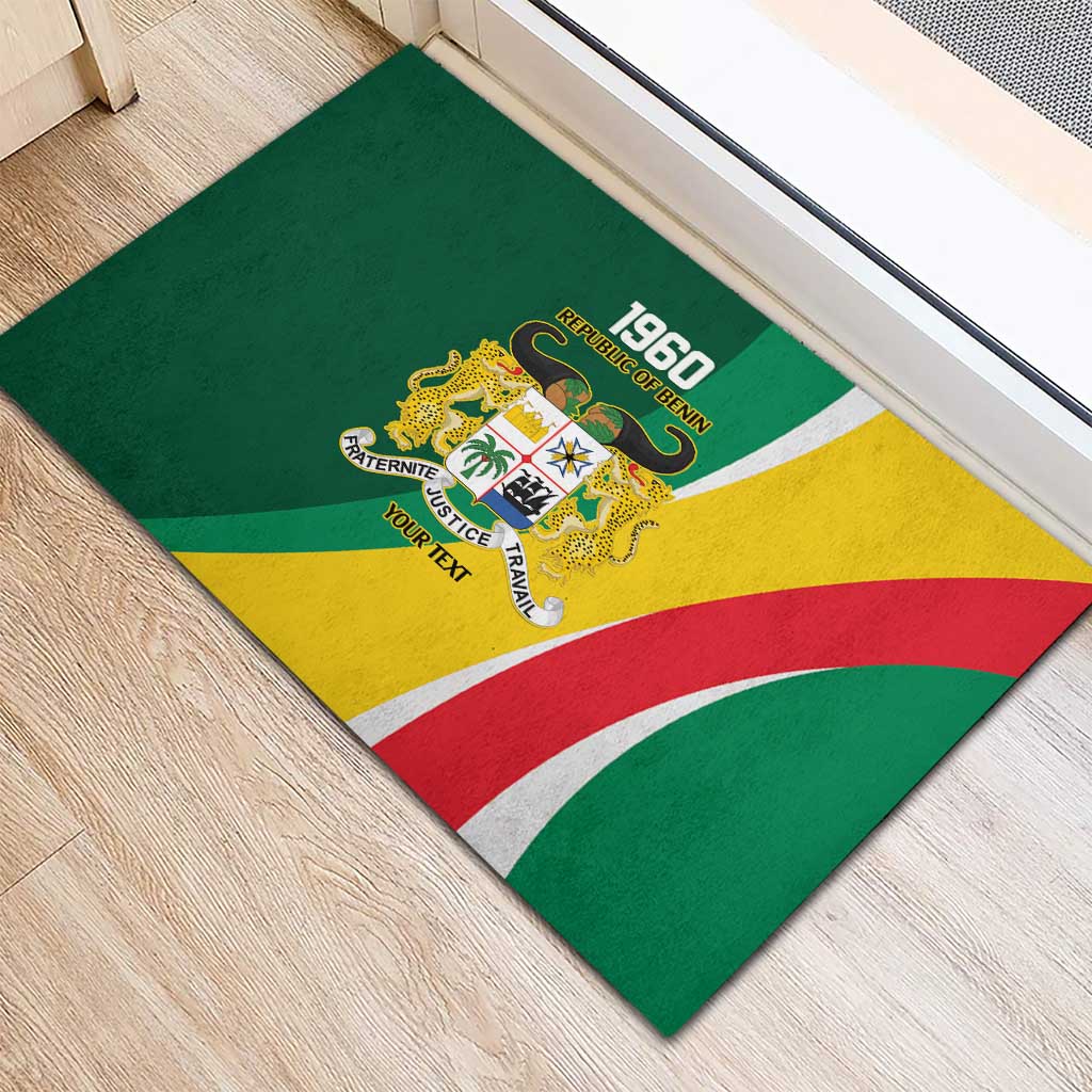 Benin Independence Day Personalized Rubber Doormat Since 1960 Fraternite Justice Travail - Wonder Print Shop
