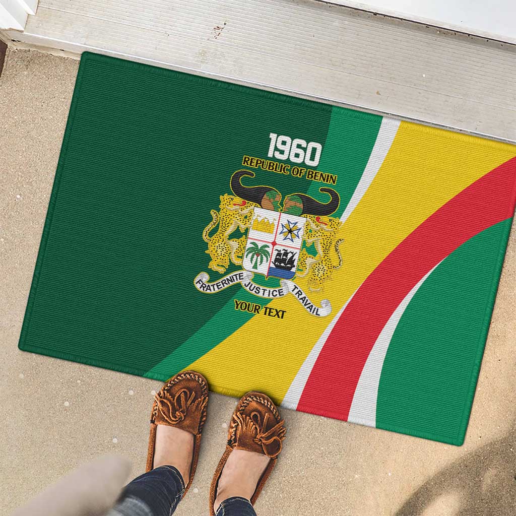 Benin Independence Day Personalized Rubber Doormat Since 1960 Fraternite Justice Travail - Wonder Print Shop