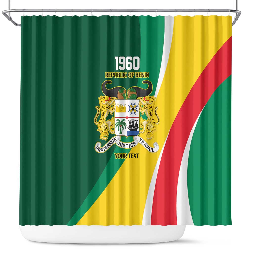 Benin Independence Day Personalized Shower Curtain Since 1960 Fraternite Justice Travail - Wonder Print Shop