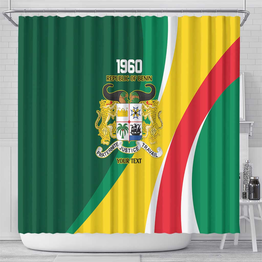 Benin Independence Day Personalized Shower Curtain Since 1960 Fraternite Justice Travail - Wonder Print Shop