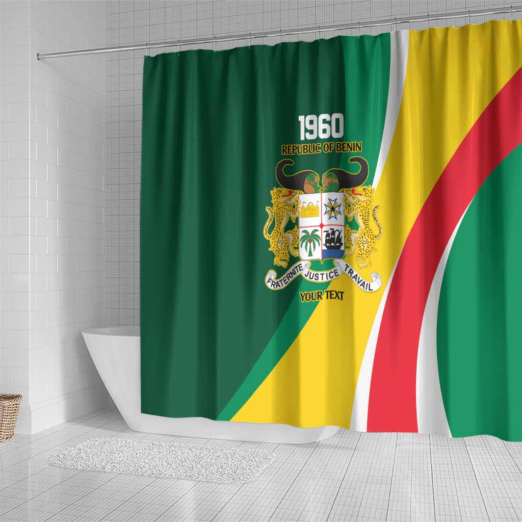 Benin Independence Day Personalized Shower Curtain Since 1960 Fraternite Justice Travail - Wonder Print Shop