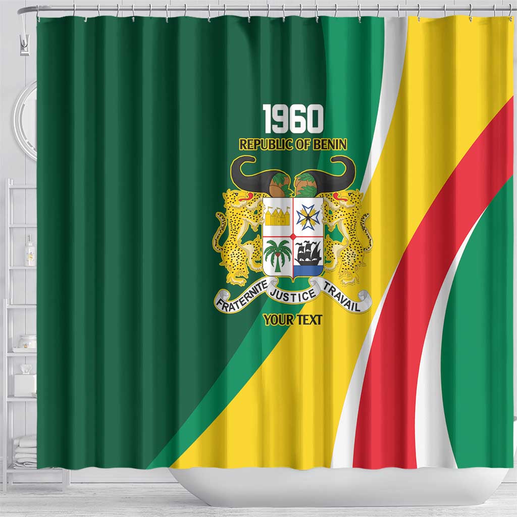 Benin Independence Day Personalized Shower Curtain Since 1960 Fraternite Justice Travail - Wonder Print Shop