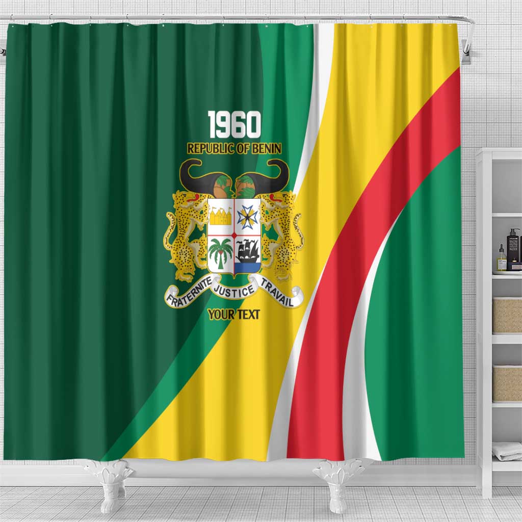 Benin Independence Day Personalized Shower Curtain Since 1960 Fraternite Justice Travail - Wonder Print Shop