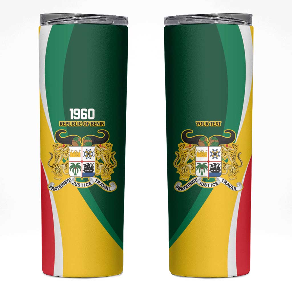 Benin Independence Day Personalized Skinny Tumbler Since 1960 Fraternite Justice Travail - Wonder Print Shop
