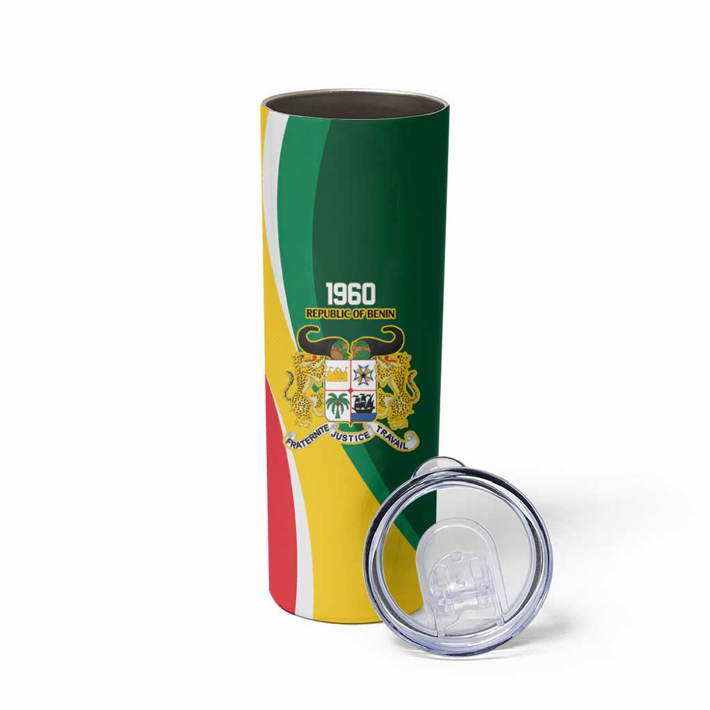 Benin Independence Day Personalized Skinny Tumbler Since 1960 Fraternite Justice Travail - Wonder Print Shop