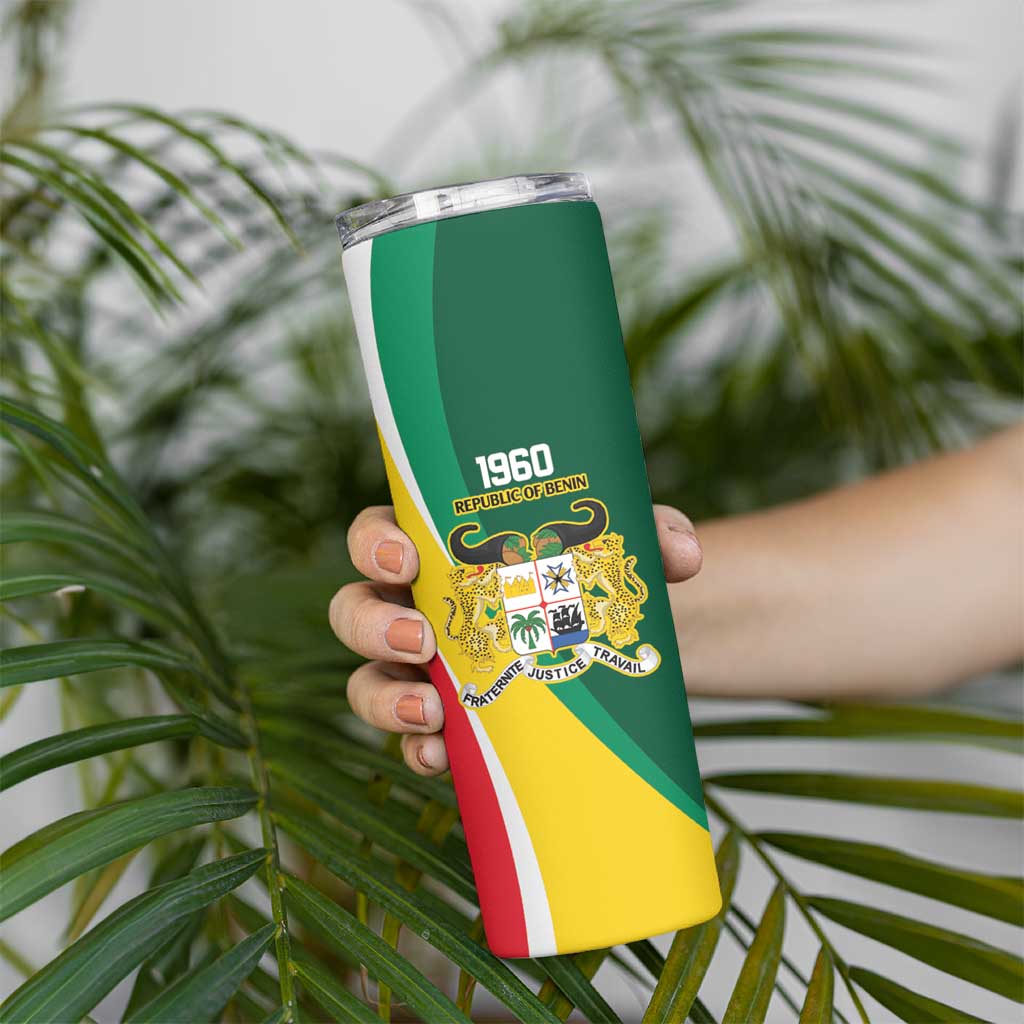 Benin Independence Day Personalized Skinny Tumbler Since 1960 Fraternite Justice Travail - Wonder Print Shop