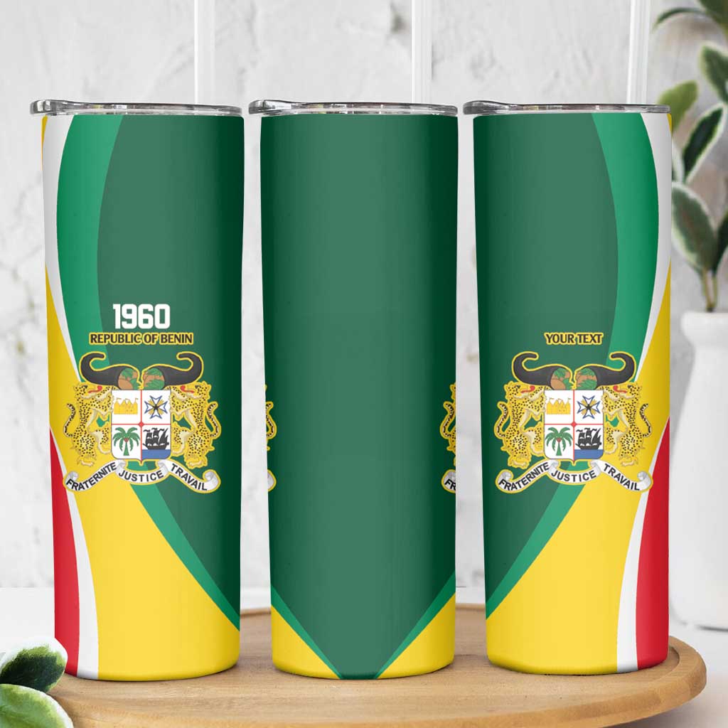 Benin Independence Day Personalized Skinny Tumbler Since 1960 Fraternite Justice Travail - Wonder Print Shop