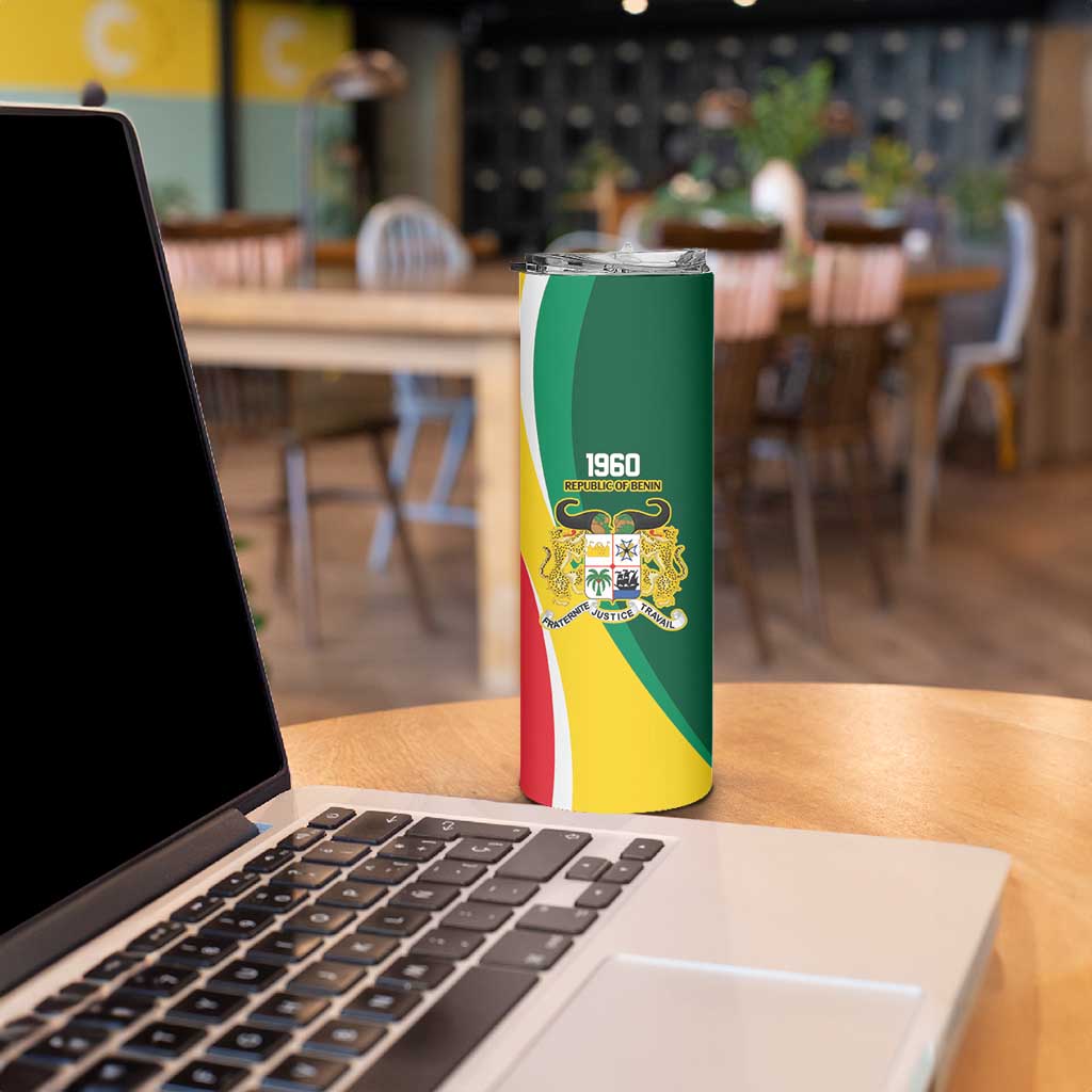 Benin Independence Day Personalized Skinny Tumbler Since 1960 Fraternite Justice Travail - Wonder Print Shop