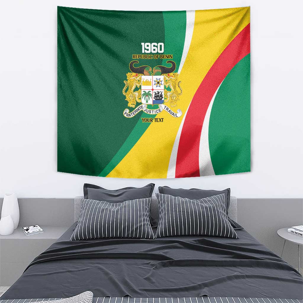 Benin Independence Day Personalized Tapestry Since 1960 Fraternite Justice Travail - Wonder Print Shop