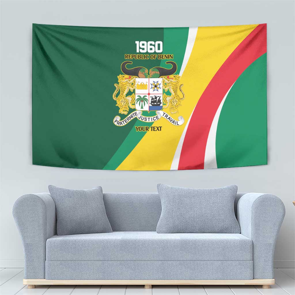Benin Independence Day Personalized Tapestry Since 1960 Fraternite Justice Travail - Wonder Print Shop