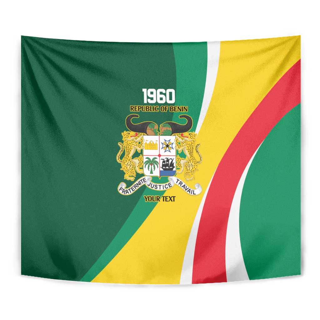 Benin Independence Day Personalized Tapestry Since 1960 Fraternite Justice Travail - Wonder Print Shop