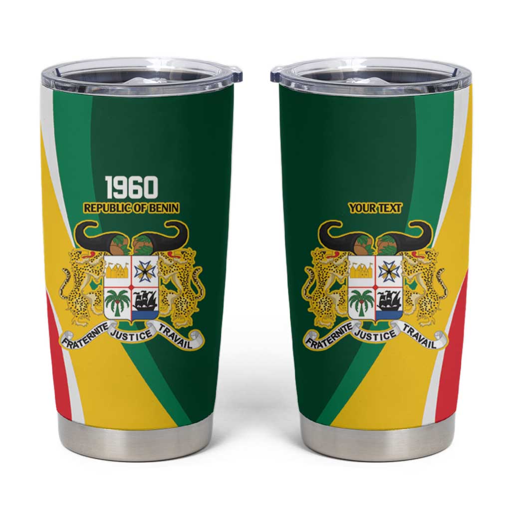 Benin Independence Day Personalized Tumbler Cup Since 1960 Fraternite Justice Travail - Wonder Print Shop