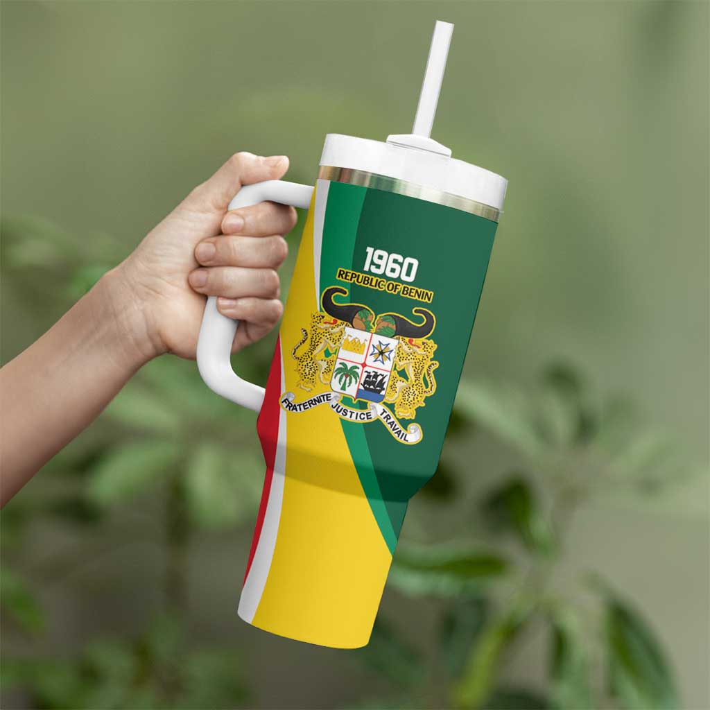 Benin Independence Day Personalized Tumbler With Handle Since 1960 Fraternite Justice Travail - Wonder Print Shop