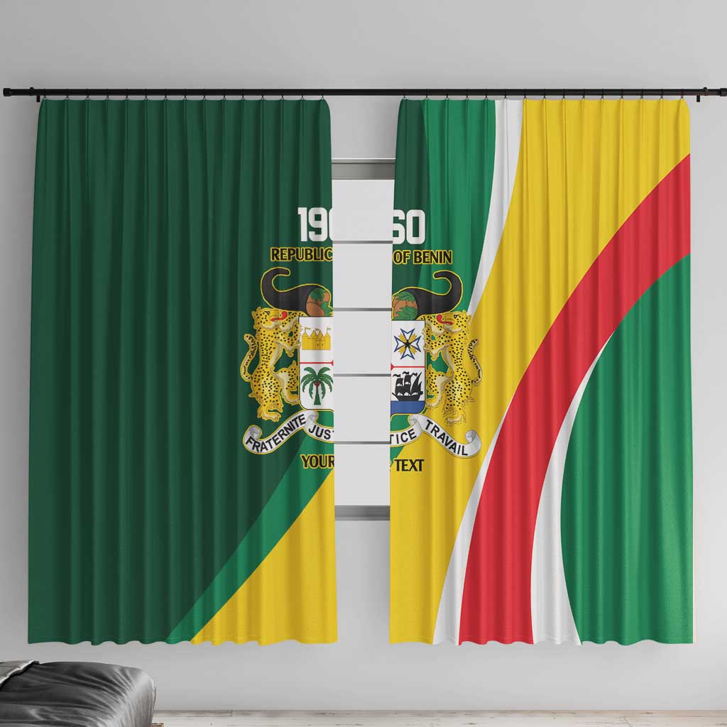 Benin Independence Day Personalized Window Curtain Since 1960 Fraternite Justice Travail - Wonder Print Shop