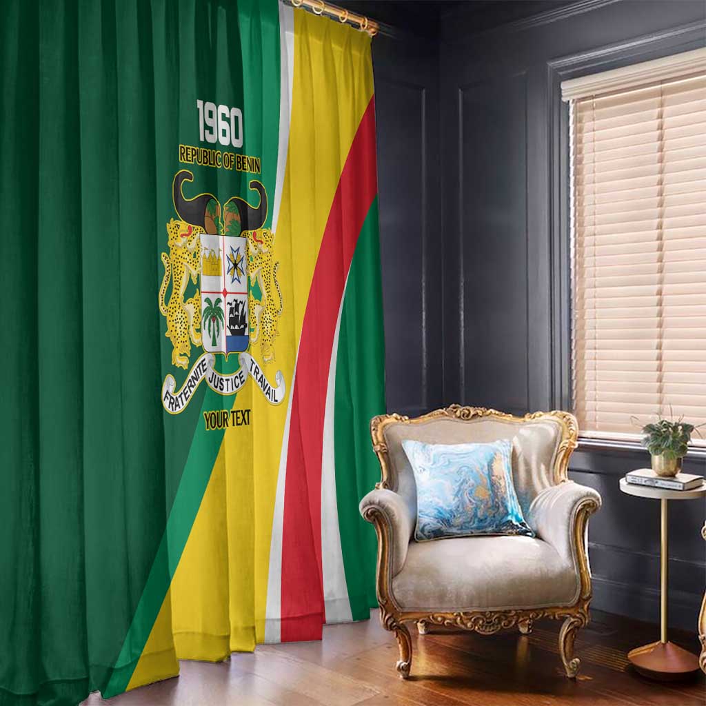Benin Independence Day Personalized Window Curtain Since 1960 Fraternite Justice Travail - Wonder Print Shop
