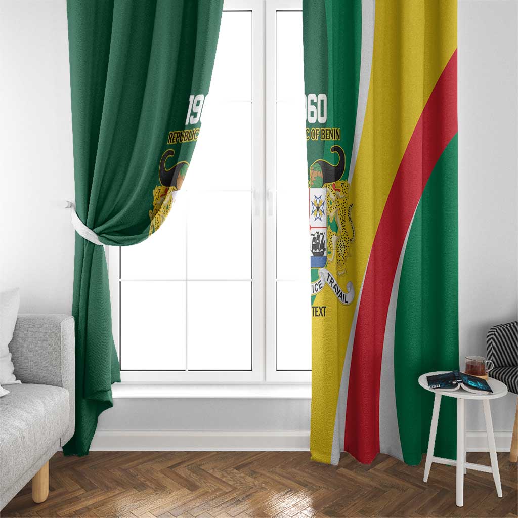 Benin Independence Day Personalized Window Curtain Since 1960 Fraternite Justice Travail - Wonder Print Shop