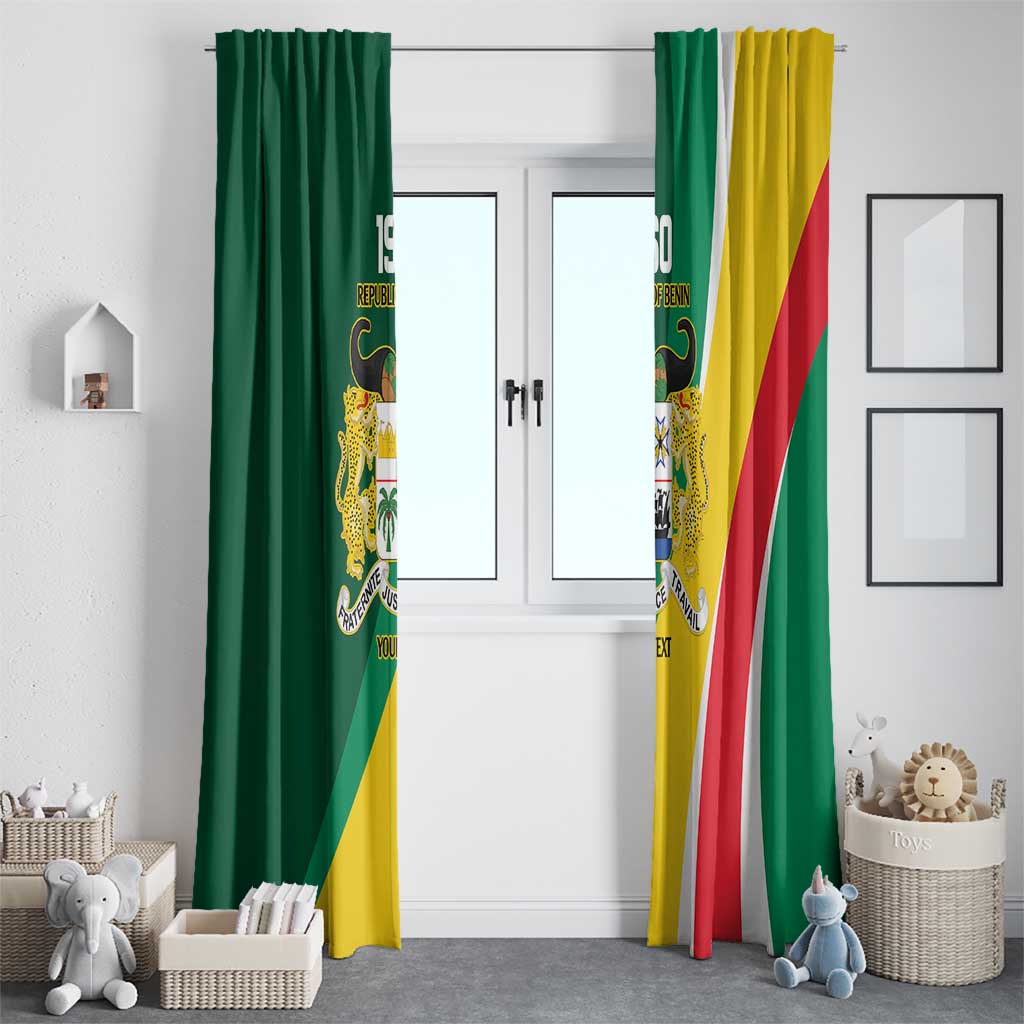 Benin Independence Day Personalized Window Curtain Since 1960 Fraternite Justice Travail - Wonder Print Shop