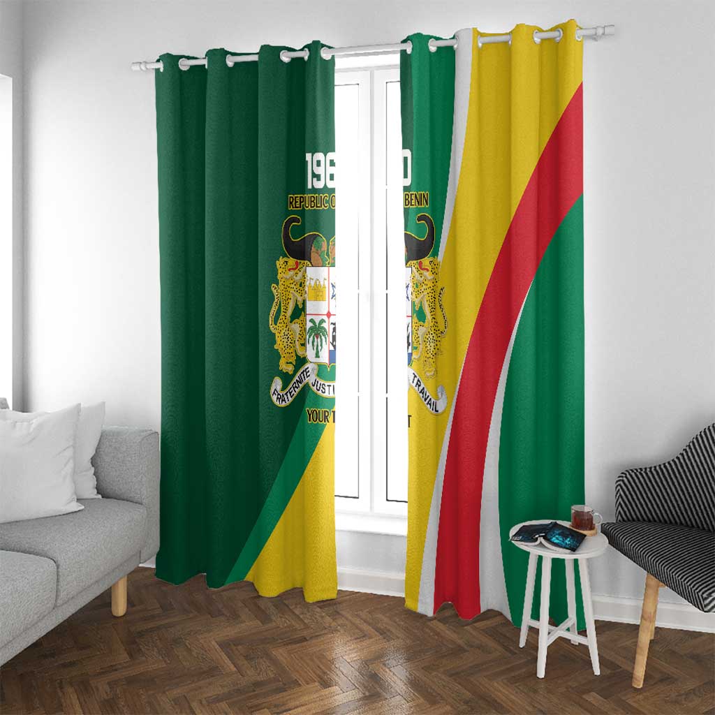 Benin Independence Day Personalized Window Curtain Since 1960 Fraternite Justice Travail - Wonder Print Shop