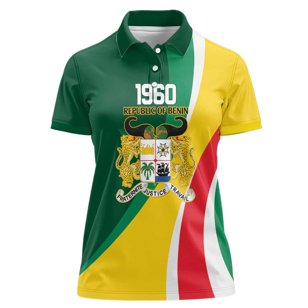 Benin Independence Day Personalized Women Polo Shirt Since 1960 Fraternite Justice Travail - Wonder Print Shop