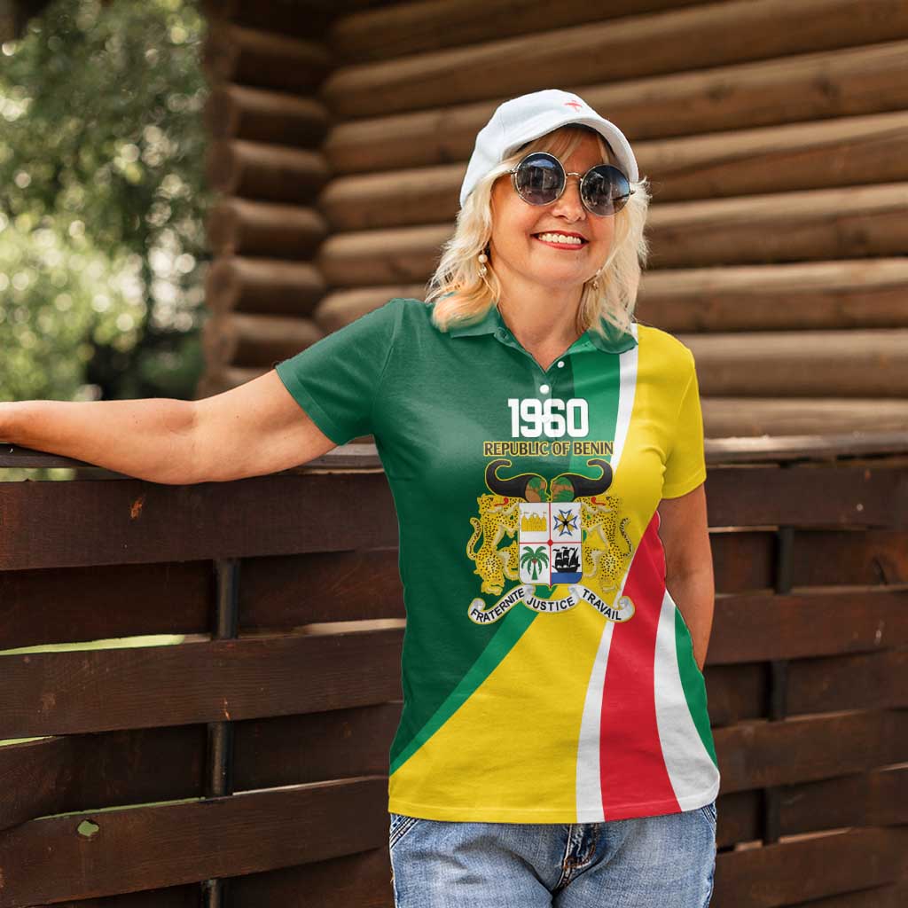 Benin Independence Day Personalized Women Polo Shirt Since 1960 Fraternite Justice Travail - Wonder Print Shop