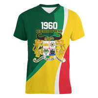 Benin Independence Day Personalized Women V-Neck T-Shirt Since 1960 Fraternite Justice Travail - Wonder Print Shop