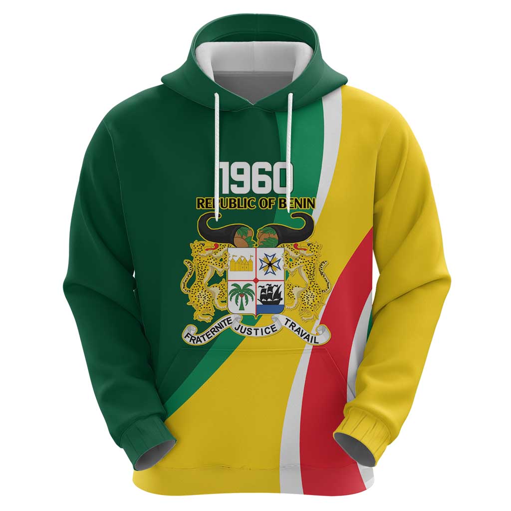 Benin Independence Day Personalized Zip Hoodie Since 1960 Fraternite Justice Travail - Wonder Print Shop