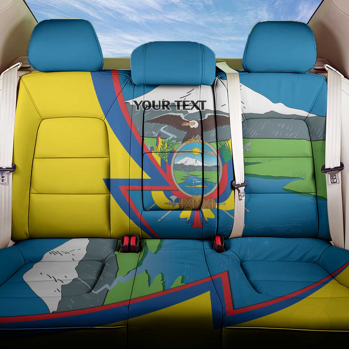 Ecuador Independence Day Personalized Back Car Seat Cover Pro Deo Patria et Libertate - Wonder Print Shop