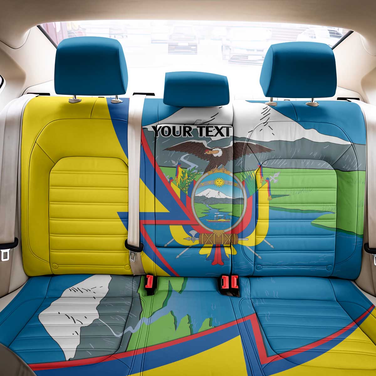 Ecuador Independence Day Personalized Back Car Seat Cover Pro Deo Patria et Libertate - Wonder Print Shop