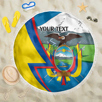 Ecuador Independence Day Personalized Beach Blanket Pro Deo Patria et Libertate - Wonder Print Shop
