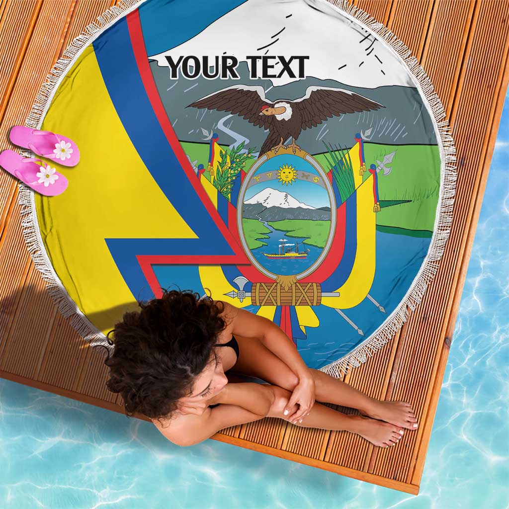 Ecuador Independence Day Personalized Beach Blanket Pro Deo Patria et Libertate - Wonder Print Shop