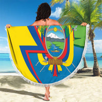 Ecuador Independence Day Personalized Beach Blanket Pro Deo Patria et Libertate - Wonder Print Shop