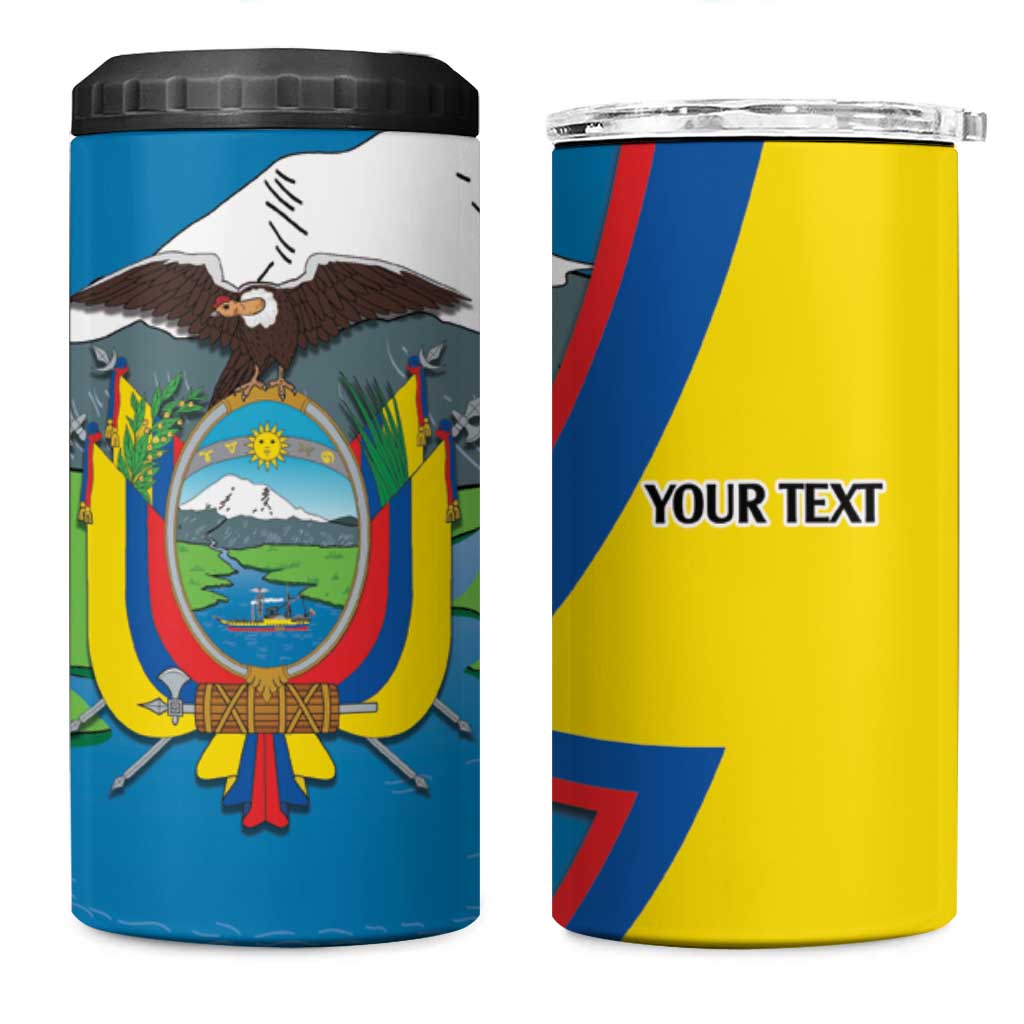 Ecuador Independence Day Personalized 4 in 1 Can Cooler Tumbler Pro Deo Patria et Libertate - Wonder Print Shop