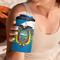 Ecuador Independence Day Personalized 4 in 1 Can Cooler Tumbler Pro Deo Patria et Libertate - Wonder Print Shop