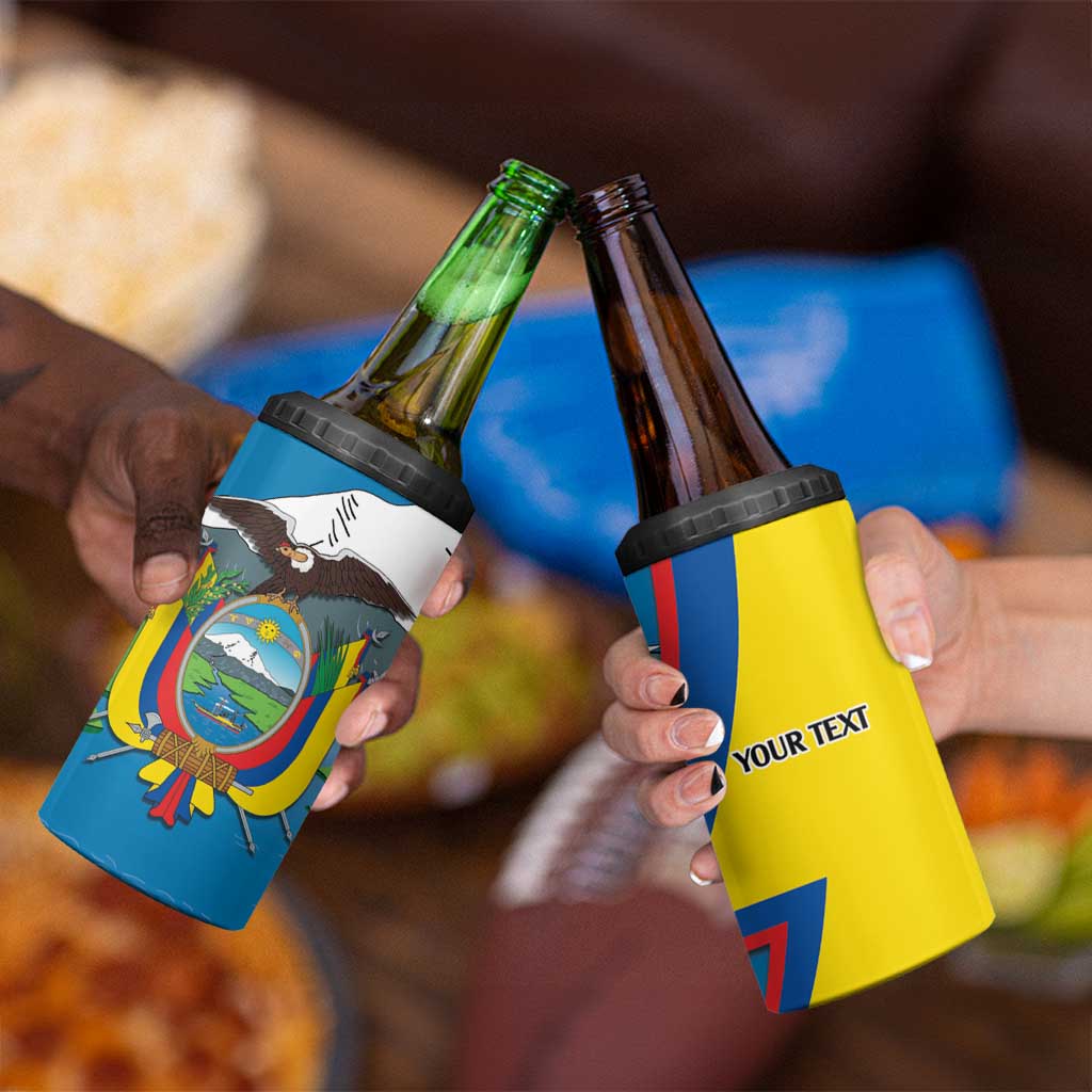 Ecuador Independence Day Personalized 4 in 1 Can Cooler Tumbler Pro Deo Patria et Libertate - Wonder Print Shop