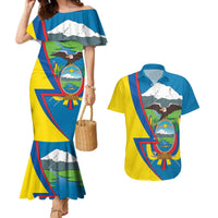 Ecuador Independence Day Personalized Couples Matching Mermaid Dress and Hawaiian Shirt Pro Deo Patria et Libertate - Wonder Print Shop