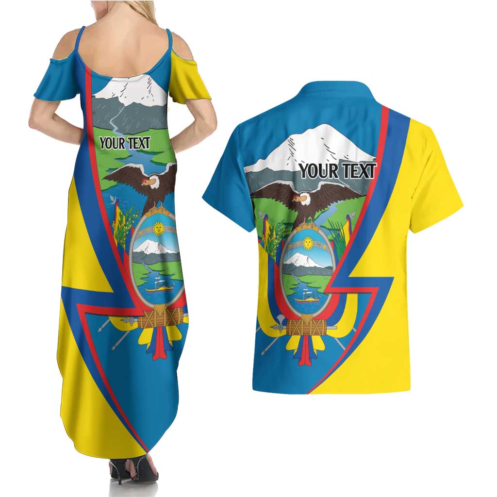 Ecuador Independence Day Personalized Couples Matching Summer Maxi Dress and Hawaiian Shirt Pro Deo Patria et Libertate - Wonder Print Shop