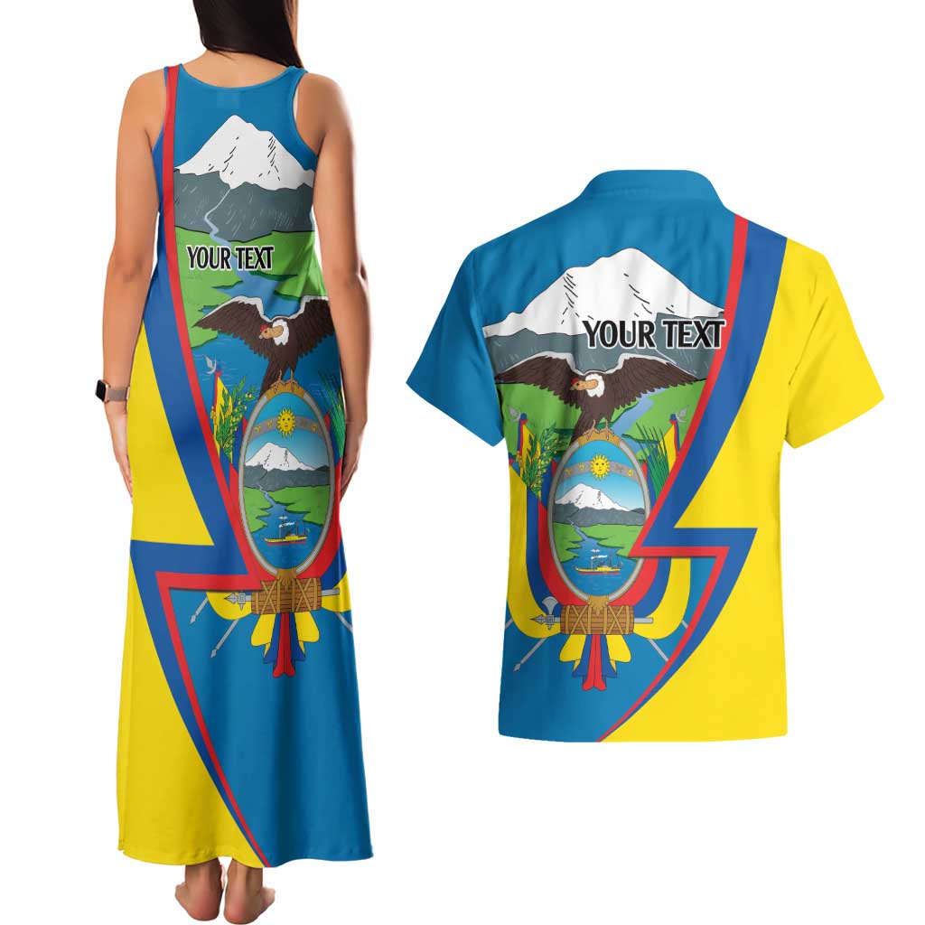 Ecuador Independence Day Personalized Couples Matching Tank Maxi Dress and Hawaiian Shirt Pro Deo Patria et Libertate - Wonder Print Shop