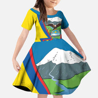 Ecuador Independence Day Personalized Family Matching Off The Shoulder Long Sleeve Dress and Hawaiian Shirt Pro Deo Patria et Libertate - Wonder Print Shop