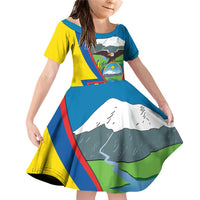 Ecuador Independence Day Personalized Family Matching Off Shoulder Short Dress and Hawaiian Shirt Pro Deo Patria et Libertate - Wonder Print Shop