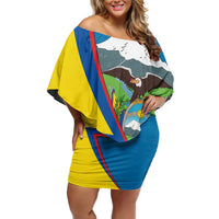 Ecuador Independence Day Personalized Family Matching Off Shoulder Short Dress and Hawaiian Shirt Pro Deo Patria et Libertate - Wonder Print Shop