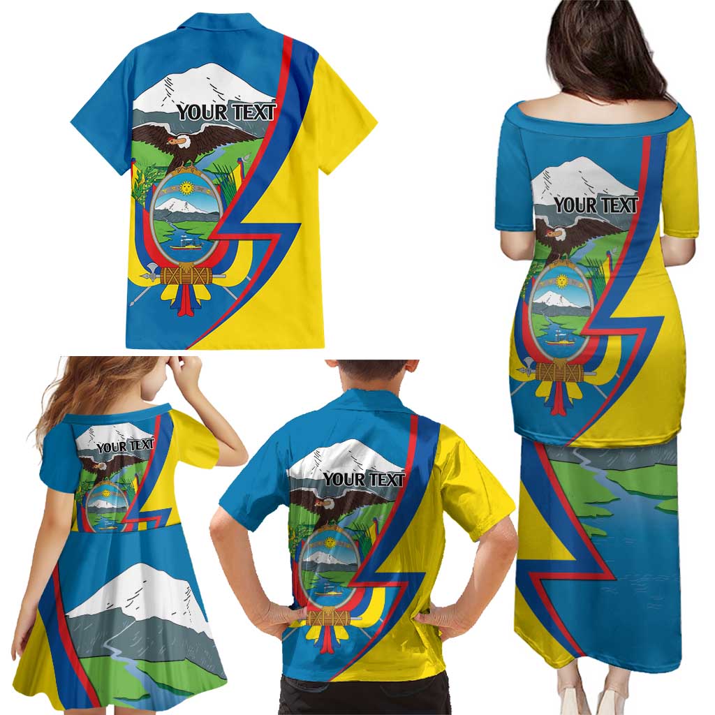 Ecuador Independence Day Personalized Family Matching Puletasi and Hawaiian Shirt Pro Deo Patria et Libertate - Wonder Print Shop