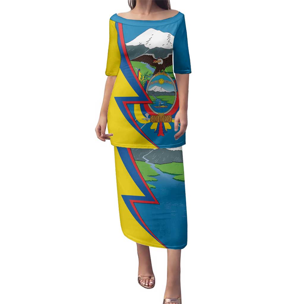 Ecuador Independence Day Personalized Family Matching Puletasi and Hawaiian Shirt Pro Deo Patria et Libertate - Wonder Print Shop