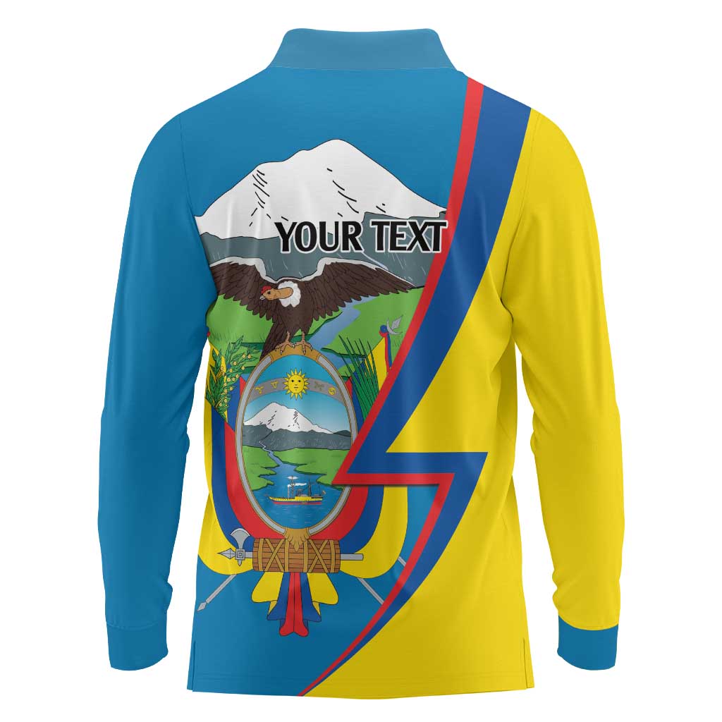 Ecuador Independence Day Personalized Long Sleeve Polo Shirt Pro Deo Patria et Libertate - Wonder Print Shop