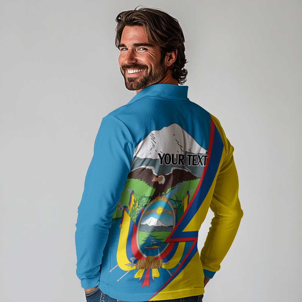 Ecuador Independence Day Personalized Long Sleeve Polo Shirt Pro Deo Patria et Libertate - Wonder Print Shop
