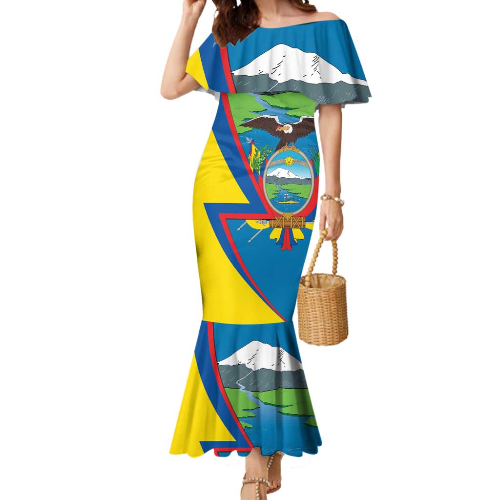 Ecuador Independence Day Personalized Mermaid Dress Pro Deo Patria et Libertate - Wonder Print Shop