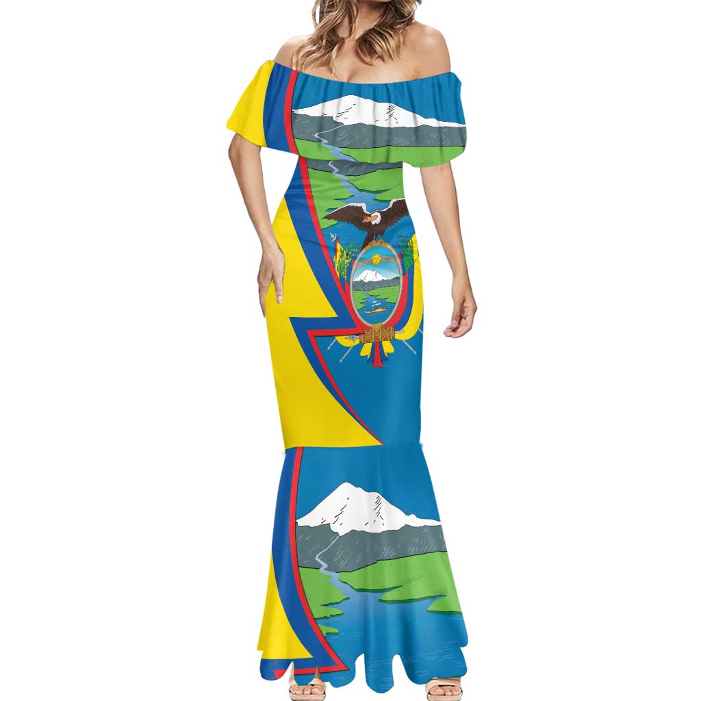 Ecuador Independence Day Personalized Mermaid Dress Pro Deo Patria et Libertate - Wonder Print Shop