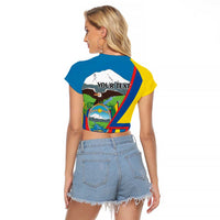 Ecuador Independence Day Personalized Raglan Cropped T Shirt Pro Deo Patria et Libertate - Wonder Print Shop